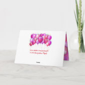 ハッピーバースデーピンクのバルーンとロールNEIGHBOR カード (裏面)