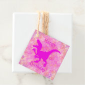 ハッピーバースデーピンクの恐竜の皮 フェイバータグ (インサイチュ)
