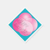 ハッピーバースデーピンクの泡で背景を選択 スタンダードカクテルナプキン (角)