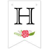 ハッピーバースデーピンクの珊瑚花かわいいフローラ バンティングフラッグ (第2の旗)