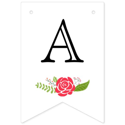 ハッピーバースデーピンクの珊瑚花かわいいフローラ バンティングフラッグ (第3の旗)