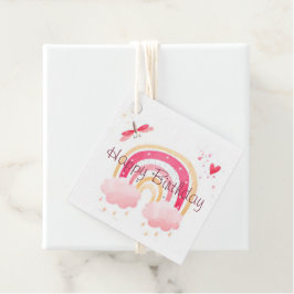 ハッピーバースデーピンクの虹 フェイバータグ