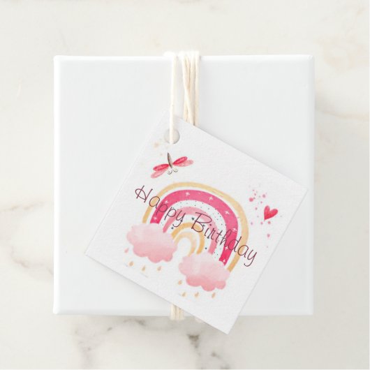 ハッピーバースデーピンクの虹 フェイバータグ (インサイチュ)