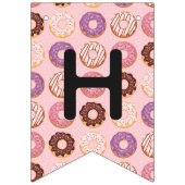 ハッピーバースデーピンクアイドナッツスウィートワンパーティー バンティングフラッグ (第2の旗)