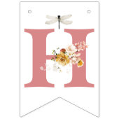 ハッピーバースデーピンクウォーターカラーガーデンフラワーガール バンティングフラッグ (第2の旗)