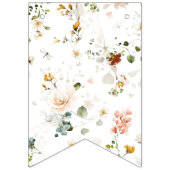 ハッピーバースデーピンクウォーターカラーガーデンフラワーガール バンティングフラッグ (第1の旗)