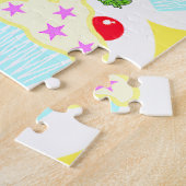 ハッピーバースデーピンクウォームカップケーキ ジグソーパズル (側面)