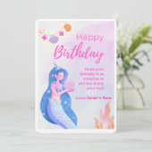 ハッピーバースデーピンクカスタムのデジタル挨拶カード シーズンカード (スタンド正面)