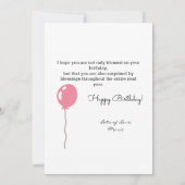 ハッピーバースデーピンクカップケーキ カード (裏面)