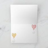 ハッピーバースデーピンクガールバルーンケーキ カード (内部)