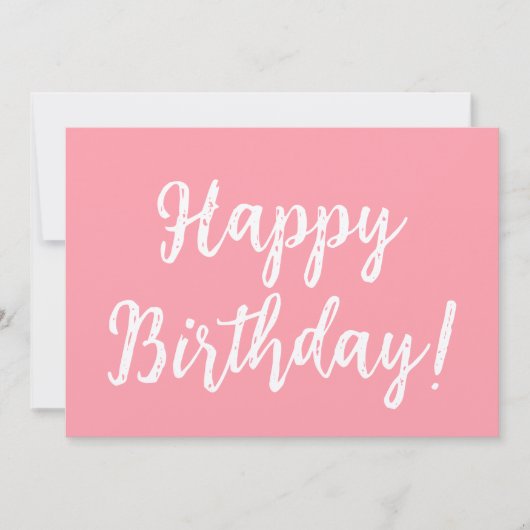 ハッピーバースデーピンクキュートフラット誕生日カード カード (正面)