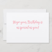 ハッピーバースデーピンクキュートフラット誕生日カード カード (裏面)