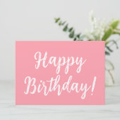 ハッピーバースデーピンクキュートフラット誕生日カード カード (スタンド正面)