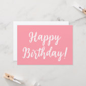 ハッピーバースデーピンクキュートフラット誕生日カード カード (正面/裏面インサイチュ)