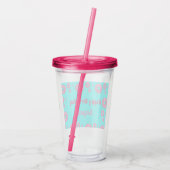 ハッピーバースデーピンククリームドナッツブルー アクリルタンブラー (裏面)