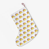 ハッピーバースデーピンクケーキスライスキャンドルパーティー スモールクリスマスストッキング (裏面 (吊り時))