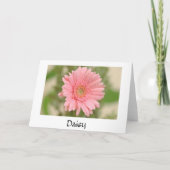 ハッピーバースデーピンクゲルベラデイジーグリーティングカード カード (裏面)