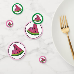 ハッピーバースデーピンクスイカスライスフルーツピクニック コンフェッティ