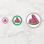 ハッピーバースデーピンクスイカスライスフルーツピクニック コンフェッティ (正面)