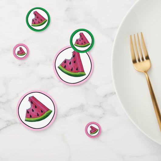 ハッピーバースデーピンクスイカスライスフルーツピクニック コンフェッティ (グループ)