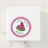 ハッピーバースデーピンクスイカスライスフルーツピクニック フェイバータグ (インサイチュ)