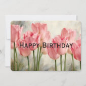 ハッピーバースデーピンクチューリップ シーズンカード (正面)