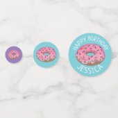 ハッピーバースデーピンクティール(緑がかった色)フロストドーナツ コンフェッティ (裏面)