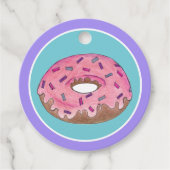 ハッピーバースデーピンクドーナツドーナツデイガール紙 フェイバータグ (正面)
