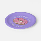 ハッピーバースデーピンクドーナツドーナツデイガール ペーパープレート (アングル)