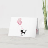 ハッピーバースデーピンクハートエッフェルタワーキャット カード (裏面)