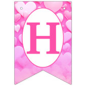 ハッピーバースデーピンクハートパーティー バンティングフラッグ (第2の旗)