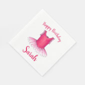 ハッピーバースデーピンクバレエダンスバレリーナツツ スタンダードランチョンナプキン (角)
