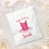ハッピーバースデーピンクバレエダンスバレリーナツツ フェイバーバッグ (クリップ留めされた状態)