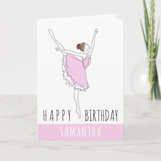 ハッピーバースデーピンクバレリーナミスター カード (正面)