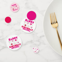 ハッピーバースデーピンクパーティーケーキポップお祝い コンフェッティ