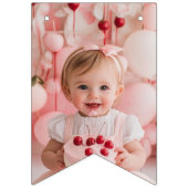 ハッピーバースデーピンクパーティー バンティングフラッグ (第1の旗)