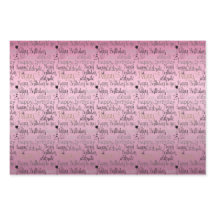 ハッピーバースデーピンクパープグラデーションル