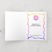 ハッピーバースデーピンクフォイル招待状 箔シーズンカード (内側レイダウン)