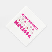 ハッピーバースデーピンクフロストケーキポップパーティーの好意 スタンダードランチョンナプキン (角)