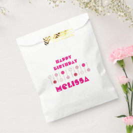 ハッピーバースデーピンクフロストケーキポップパーティーの好意 フェイバーバッグ