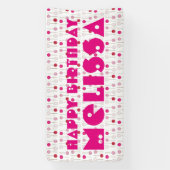 ハッピーバースデーピンクフロストケーキポップパーティーの好意 横断幕 (縦)