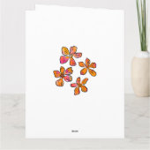 ハッピーバースデーピンクフローラアポップ・アートのート カード (裏面)