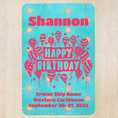 ハッピーバースデーピンクブルークルーズドア マグネット