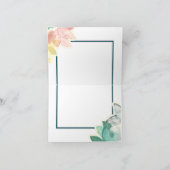 ハッピーバースデーピンクブルー文字トロピカル離れ カード (内部)