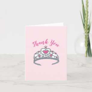 ハッピーバースデーピンクプリンセスティアラクラウン サンキューカード