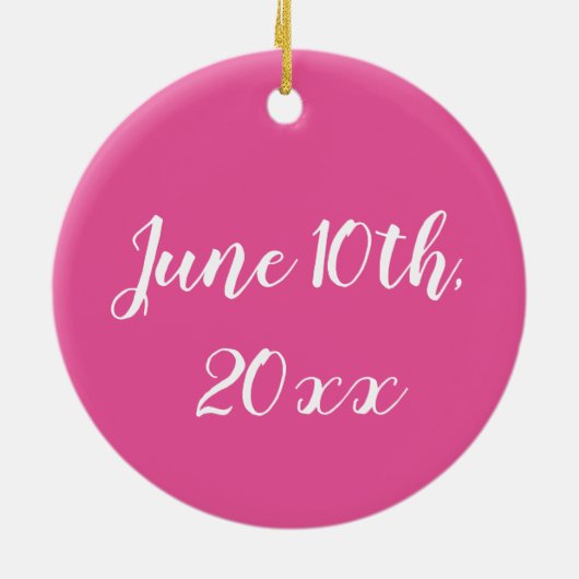 ハッピーバースデーピンクプリンセスティアラクラウン セラミックオーナメント (裏面)