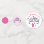 ハッピーバースデーピンクプリンセスパーティーティアラクラウン コンフェッティ (裏面)