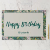 ハッピーバースデーピンクホワイトとグリーンフローラ ペーパーパッド (インサイチュ)