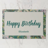 ハッピーバースデーピンクホワイトとグリーンフローラ ペーパーパッド (正面)