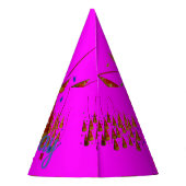 ハッピーバースデーピンクマゼンタハッピーパーティーハット パーティーハット (裏面)